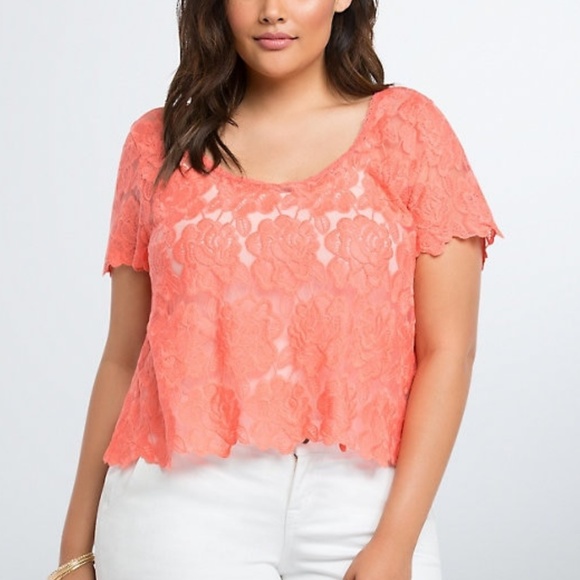 torrid Tops - EUC Torrid 5X coral lace top